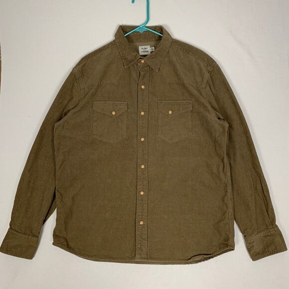 Flint and Tinder Corduroy Pearl Snap Western Button-up Shirt XL - Picture 1 of 15
